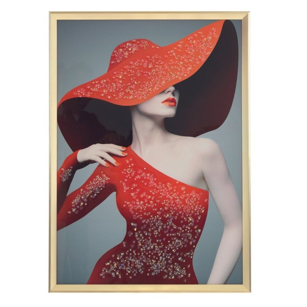 Панно OLDIM "Девушка в красной шляпе", L 51 W 2,5 H 71 см #1