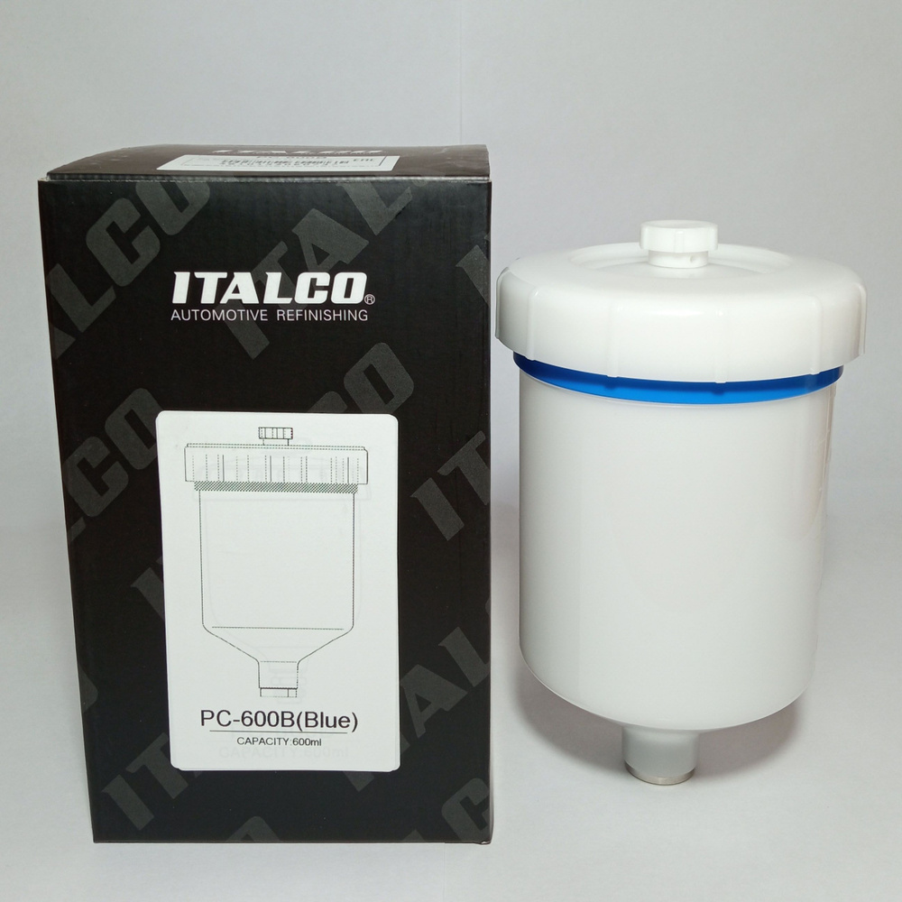 Бачок пластиковый ITALCO PC-600B для краскопультов 600мл #1