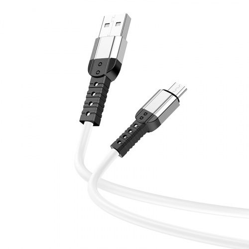 Borofone Кабель USB - микро USB белый 2.4A, 1м #1