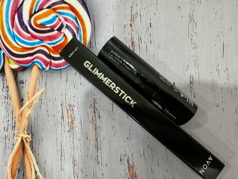 Avon glimmer/ultra карандаш для губ+губная матовая помада #1