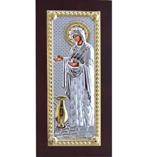 Геронтисса. Богородица с кувшином. Икона в серебряном окладе.  #1