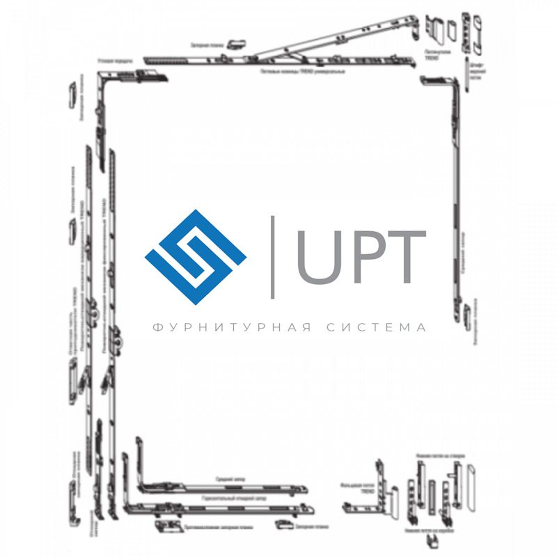 UPT. Комплект фурнитуры с шаблонами для поворотно-откидного окна шириной 400-600мм и высотой 800-1200мм #1