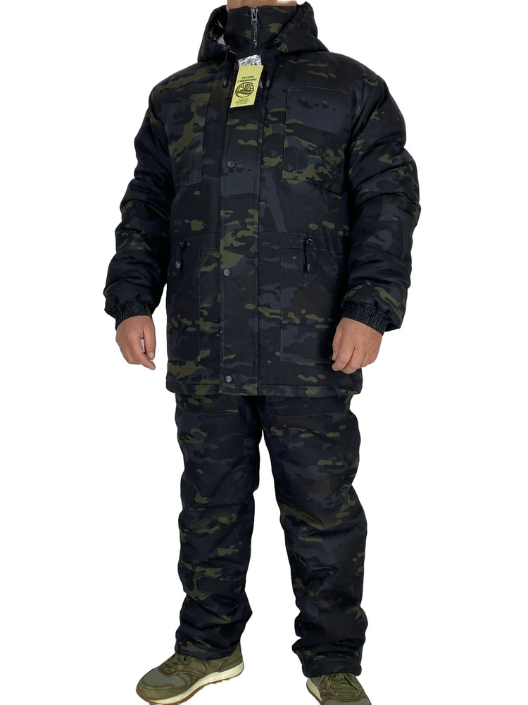 Зимний костюм ЗИМАФ с полукомбинезоном до -30 . Очень теплый и толстый ,куртка на флисе ,плотный материал, #1