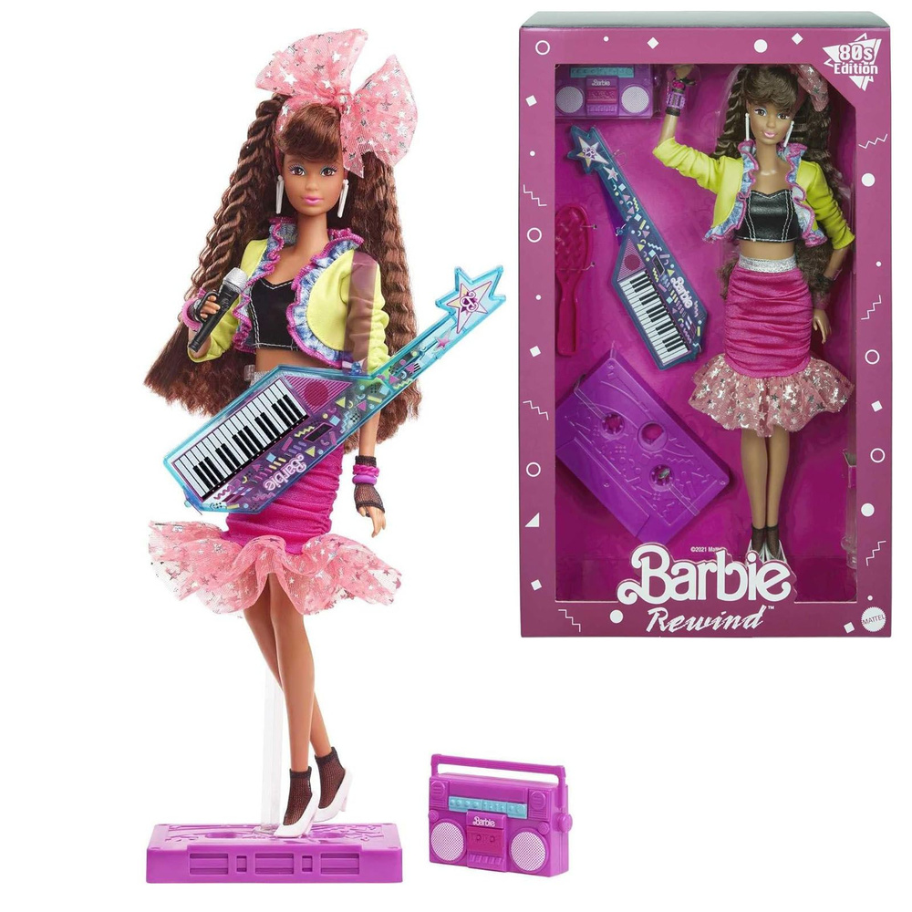 Кукла Mattel Barbie Signature, Rewind 80s Издание Night Out, 11,5 дюймов Брюнетка  #1