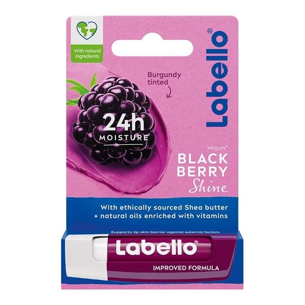 Labello Blackberry Shine Гигиеническая помада для губ с ароматом ежевики 5,5 мл из Финляндии  #1
