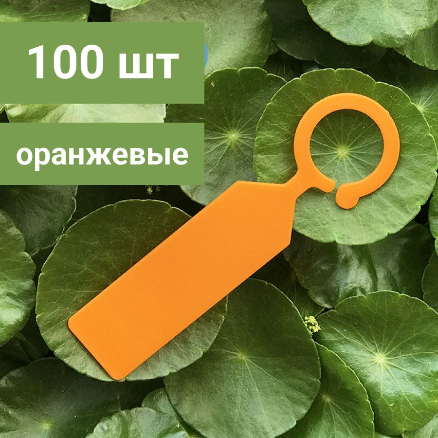 Табличка садовая ярлыки, бирки, метки для растений. Цвет оранжевый 100 штук  #1