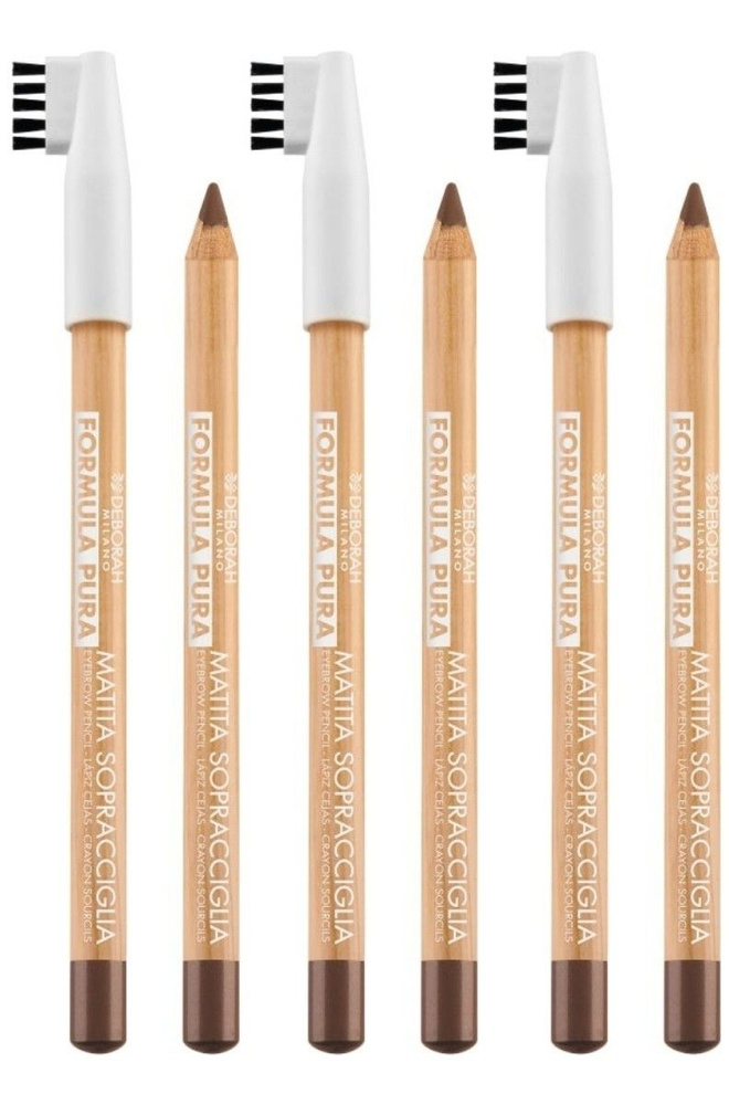 Deborah Milano Карандаш для бровей Formula Pura Eyebrow Pencil, тон 01 Средний, 1,2г, 3 шт  #1