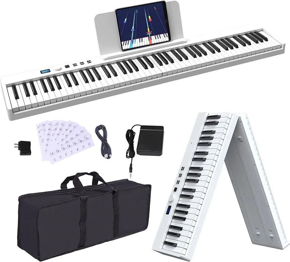 Синтезатор цифровое пианино Xiaomi Portable Folded Electronic Piano (PJ88C) White  #1