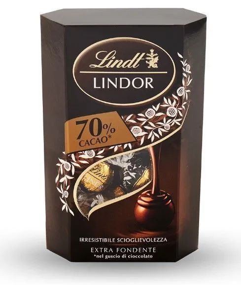 Шоколадные конфеты Lindt Lindor (Линдор) из горького шоколада / Extra Negro, какао не менее 70% 200 гр #1