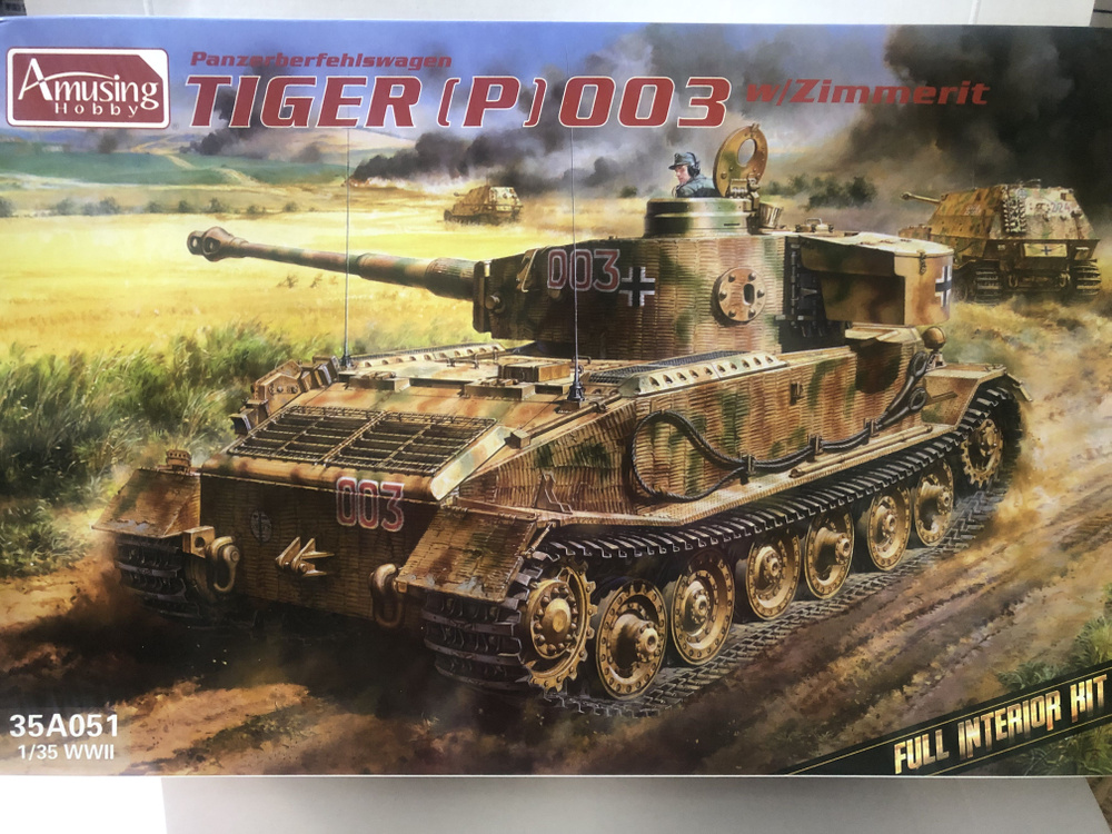 Немецкий танк Tiger (P) 003, full interior w/Zimmerit (1/35) #1