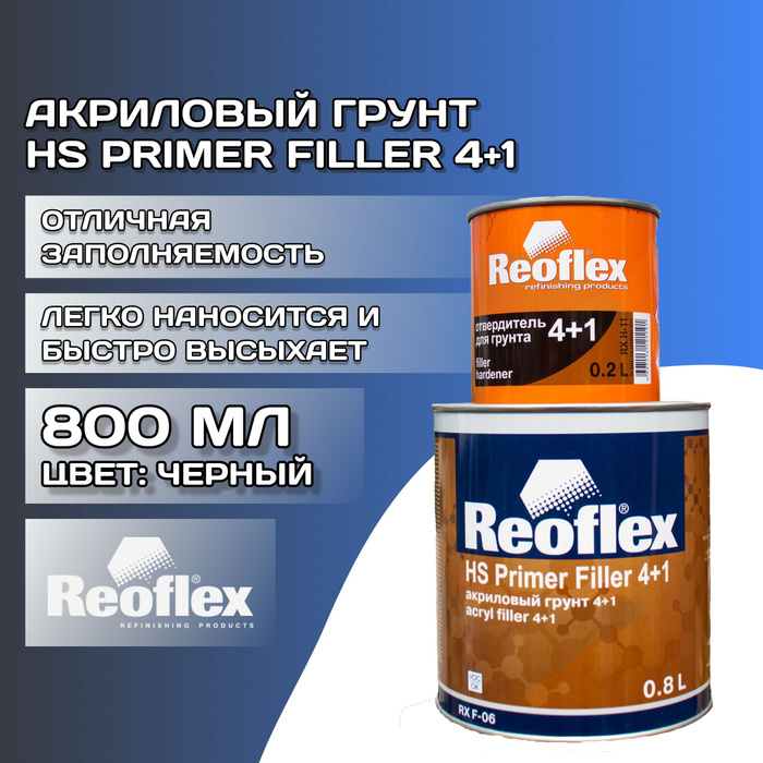 Reoflex primer filler. Reoflex HS primer Filler 4+1. Эпоксидный грунт реофлекс. Reoflex грунт эпоксидный черный. Грунт эпоксидный JETAPRO Reoflex/6 2k 800 мл.