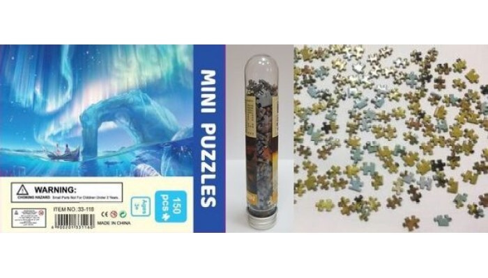 Пазлы КНР в колбе, 150 деталей, Полярное сияние, Mini puzzles, 10х15 см