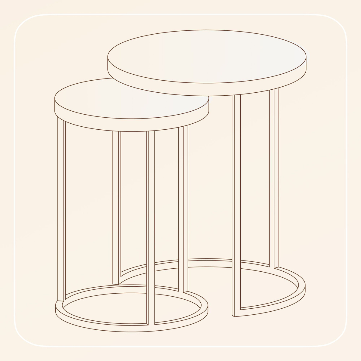 комплект кофейных столиков в современном стиле