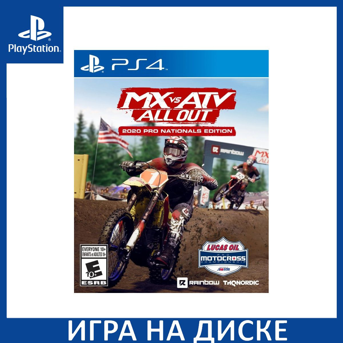 Диск с Игрой MX vs ATV: All Out 2020 Pro Nationals Edition (PS4). Новый лицензионный запечатанный диск.