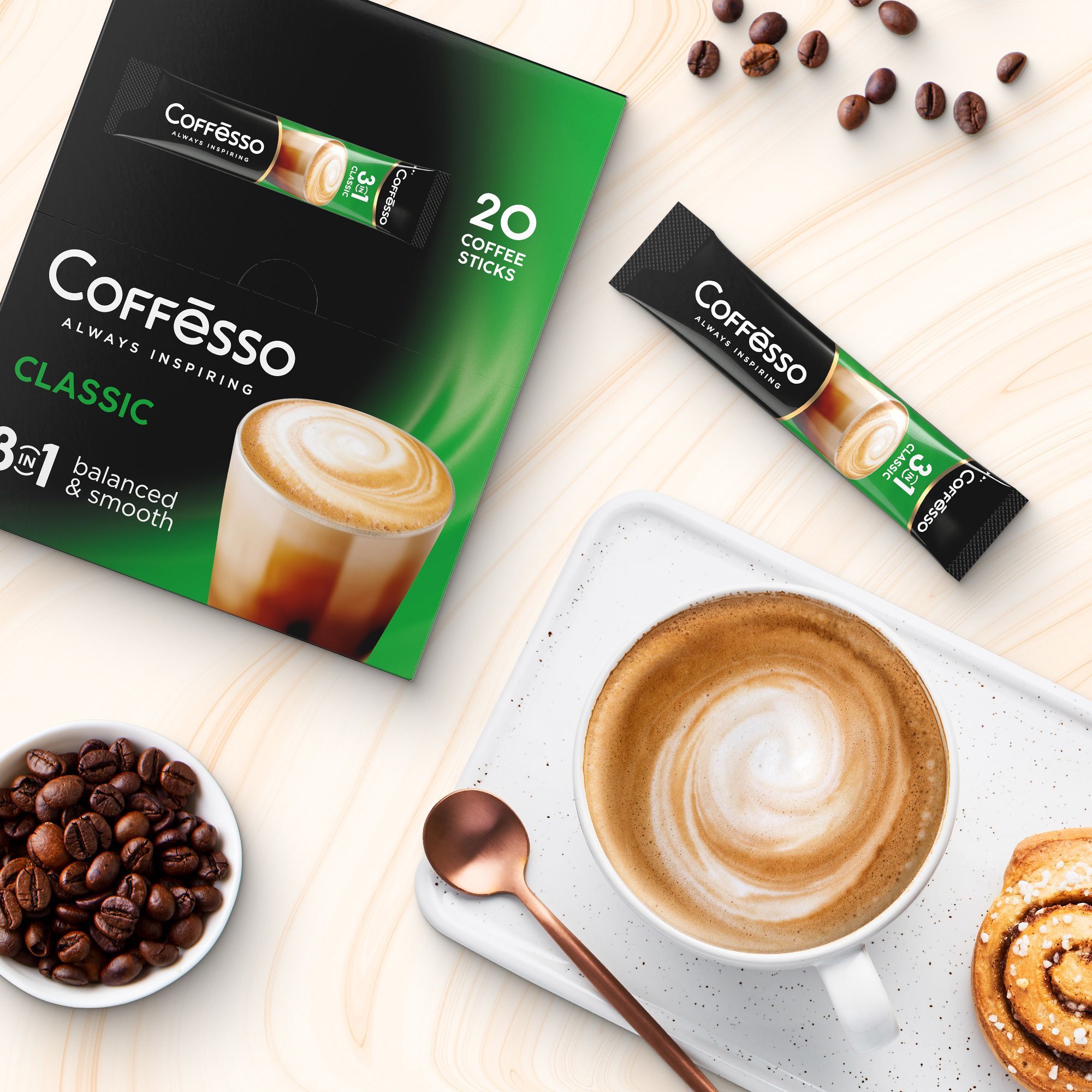 Кофейный напиток классический Coffesso "Кофе растворимый Classic 3 в 1 ...