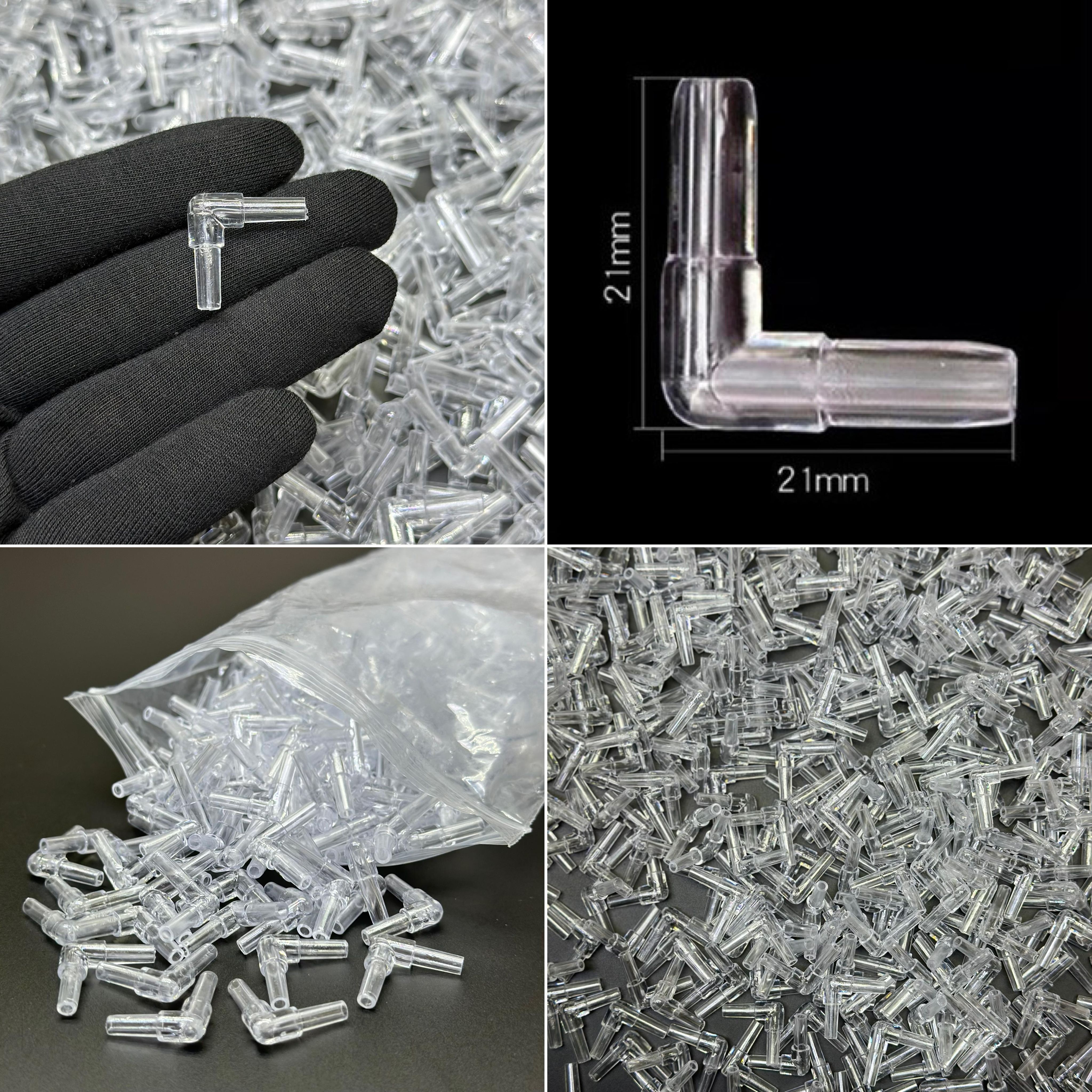 Уголокдляаквариума2шт,соединительшланга4ммоткомпрессора/Г-образныйпрозрачный