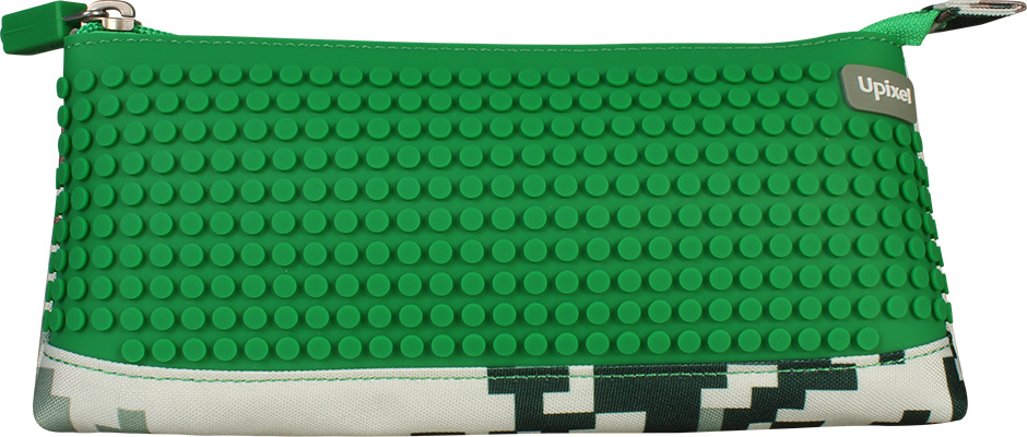 Школьный пенал с пиксельной панелью WY-B002 Зеленый хаки #1