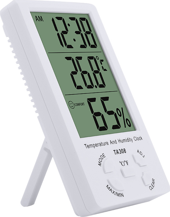 Термомометр-гигрометр цифровой TA-308 с часами #1