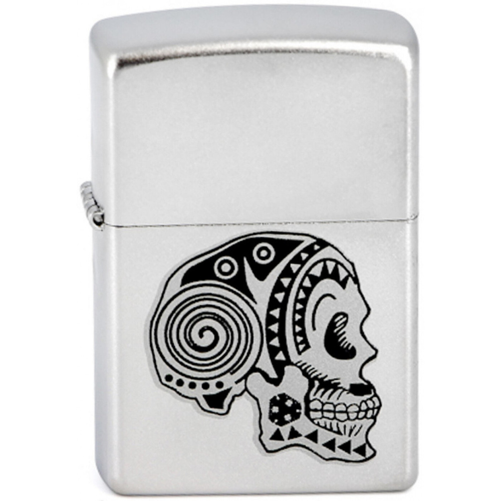 Зажигалка бензиновая ZIPPO Tattoo Skull Satin Chrome #1