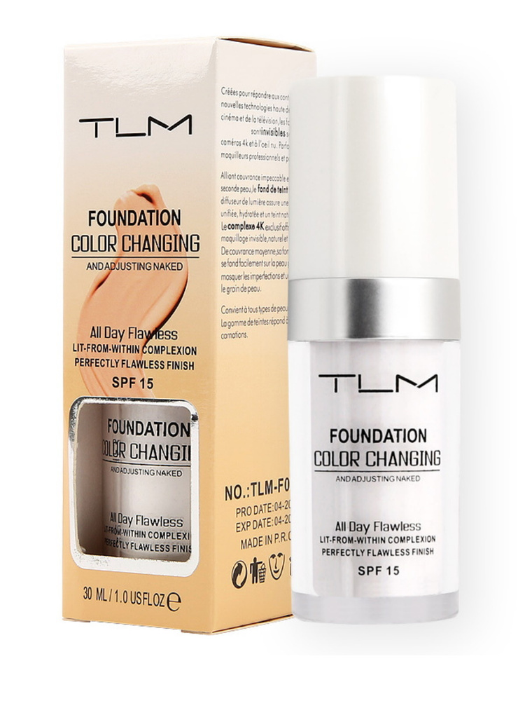 TLM Тональный крем матовый флюид для лица SPF 15 / TLM Foundation Color Changing SPF 15 / 30 ml  #1
