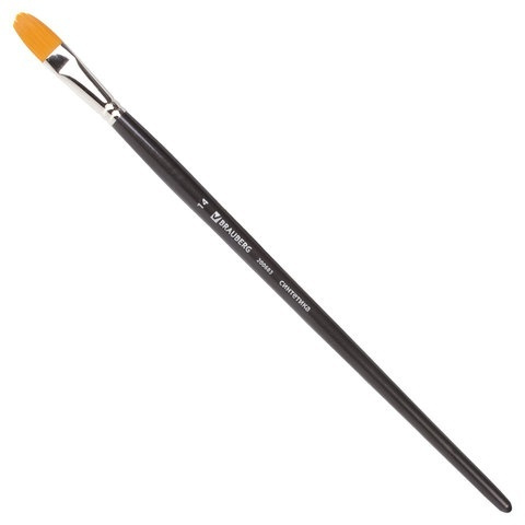 Кисть художественная Brauberg Classic, синтетика, жесткая, овальная, № 14, длинная ручка  #1