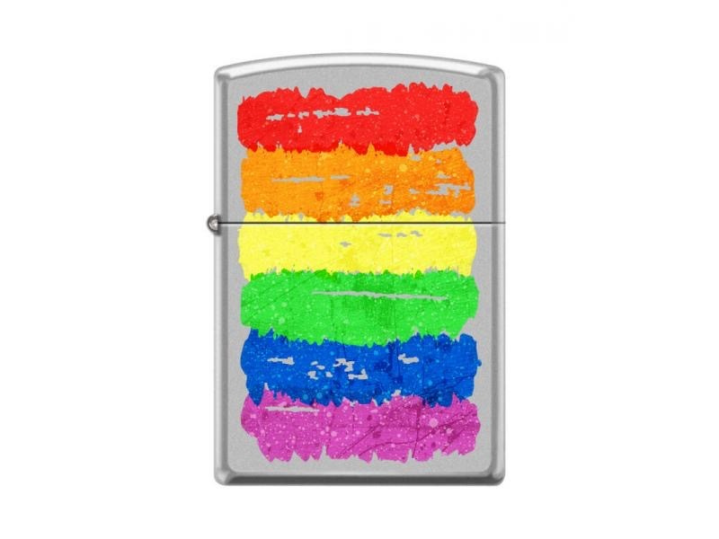 Зажигалка бензиновая ZIPPO Радуга Satin Chrome #1