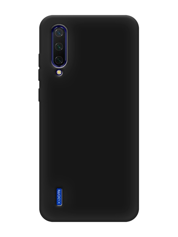 Матовый силиконовый чехол на Xiaomi Mi CC9/Mi A3 Lite/Mi 9 Lite / Сяоми Mi CC9 с защитой камеры, черный #1
