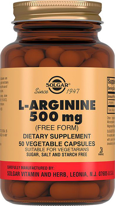 Solgar, L-Arginine "L-Аргини", 500 мг, 50 капсул #1