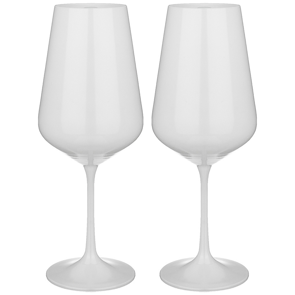 Набор бокалов из 2 штук "Total white" 450 мл высота 24 см Bohemia Crystal  #1