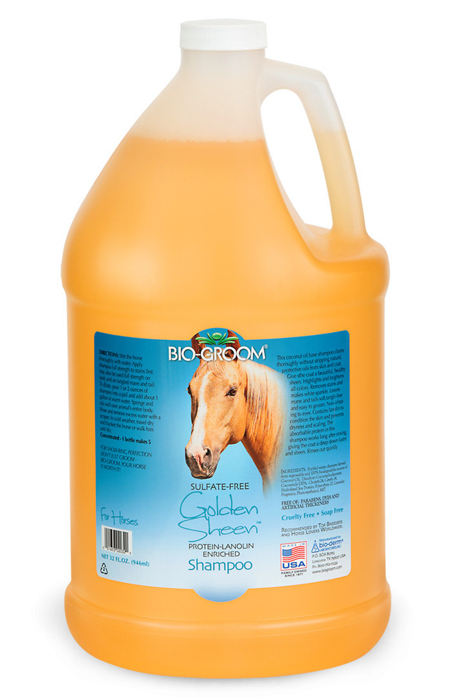 Bio-Groom Golden Sheen шампунь для лошадей, обогащенный протеином и ланолином, 3.8 л. Концентрат 1 к #1