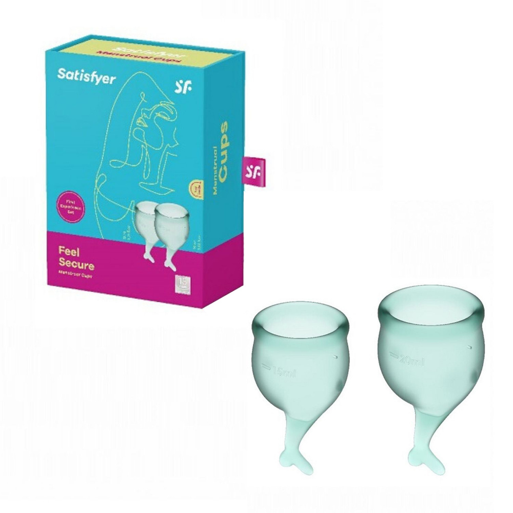 Набор менструальных чаш, 15 и 20 мл Satisfyer Feel Secure Menstrual Cup, голубой  #1
