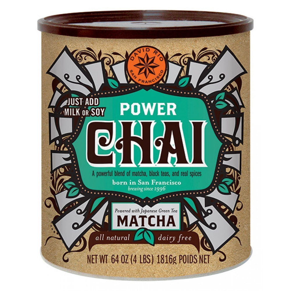 Пряный черный чай латте David Rio Chai Power Matcha с зеленым чаем матча (со специями: кардамон, корица, #1