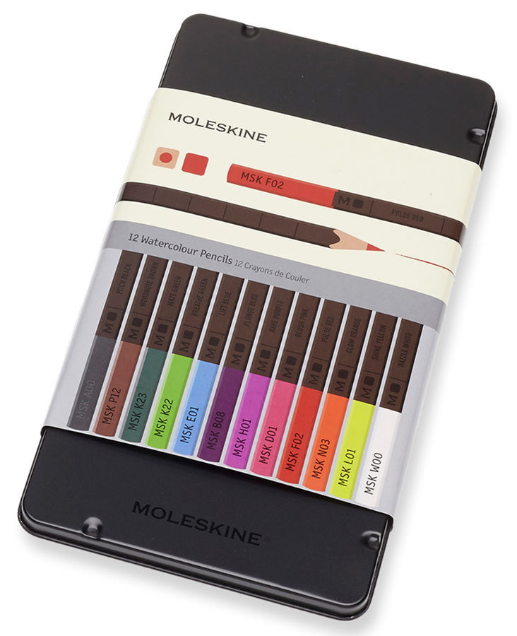 Карандаши цветные акварельные Moleskine WATERCOLOUR EW7P12COLA 12 цветов в мет.футляре  #1