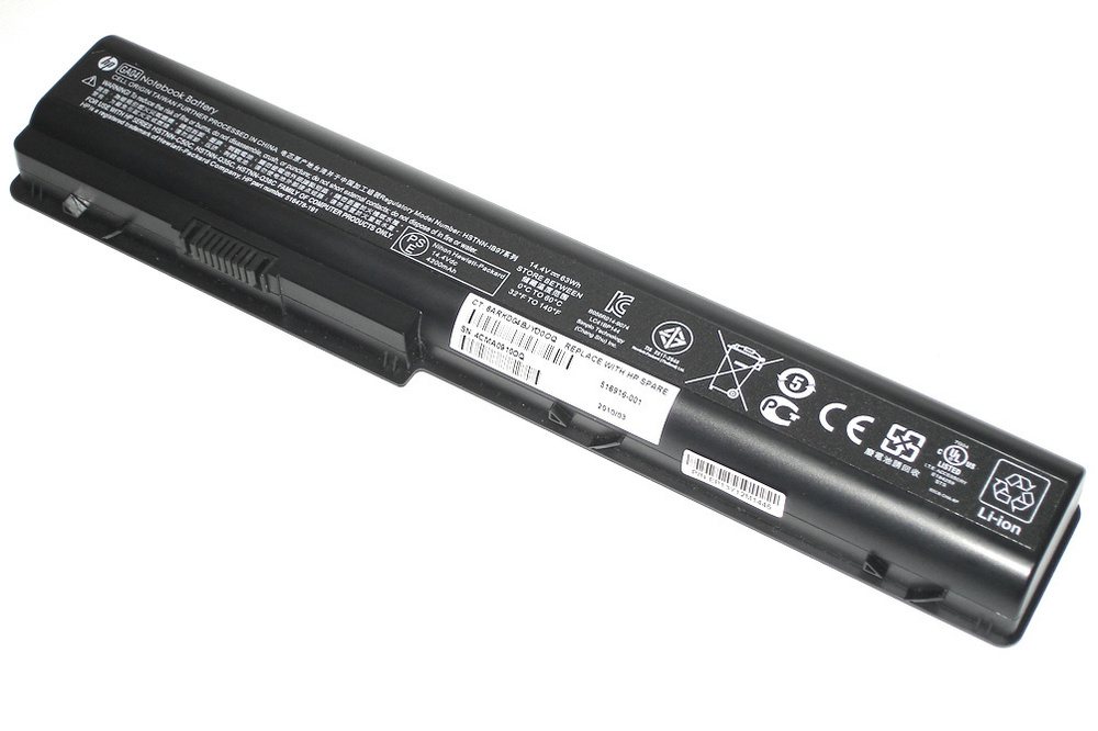 Аккумуляторная батарея для ноутбука HP Pavilion DV7, HDX18 73Wh черная  #1