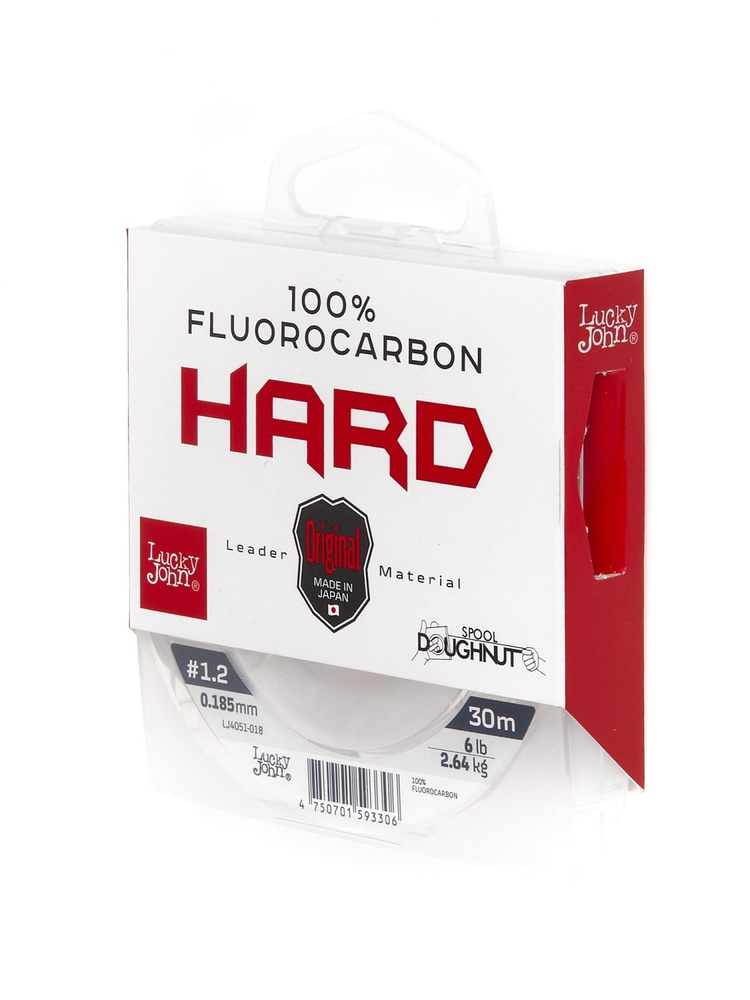 Леска монофильная LUCKY JOHN FLUOROCARBON HARD/30м/0,185мм/2,64кг #1