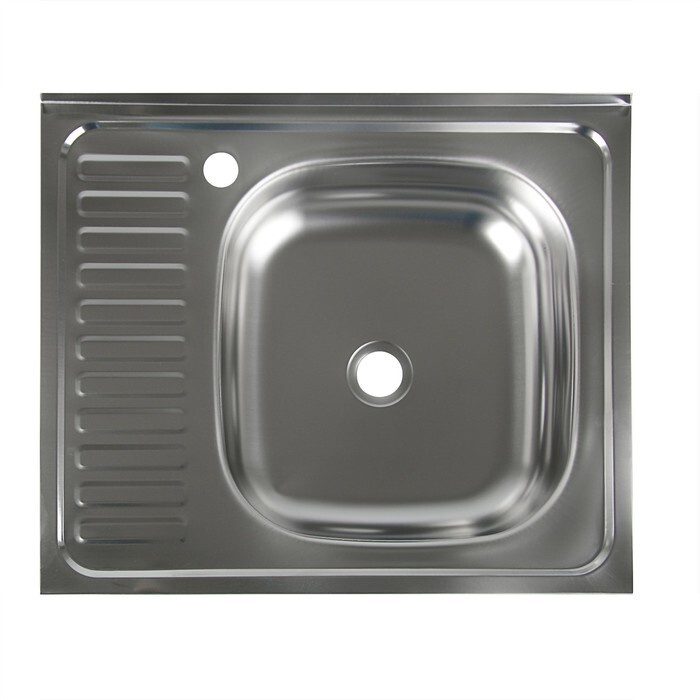 Мойка кухонная "Владикс", накладная, без сифона, 60*50 см, правая, нержавеющая сталь 0.4 мм  #1