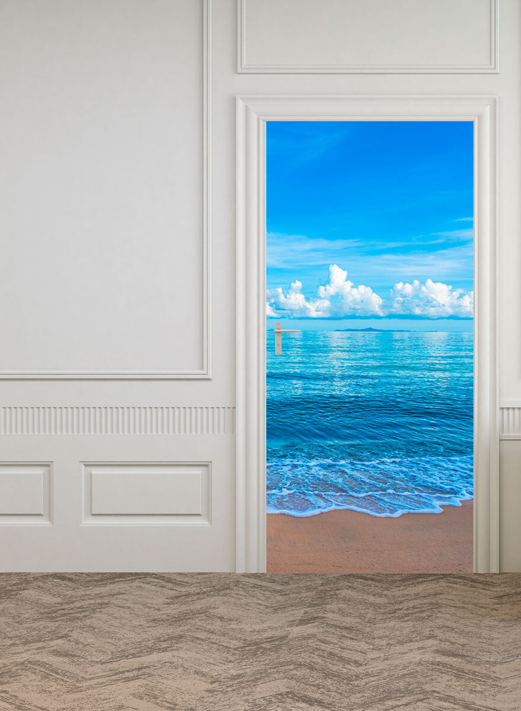 Фотообои на двери HARMONY Decor HDD-099 Морской пляж, 97 х 202 см, самоклеющиеся  #1