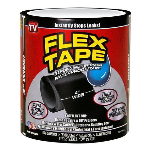 Сверхсильная клейкая лента Flex Tape 4" (Флекс Тайп), черный, супер фикс герметизирующая влагостойкая #1