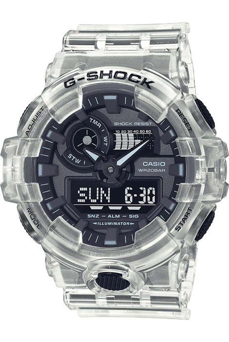 Противоударные мужские наручные часы Casio G-Shock GA-700SKE-7A с подсветкой, будильником и секундомером #1