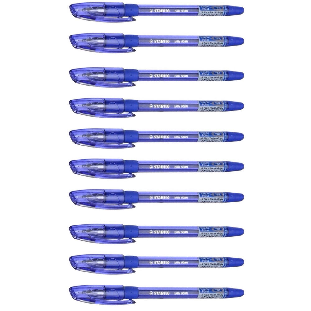 STABILO Набор ручек Шариковая, толщина линии: 0.38 мм, цвет: Синий, 10 шт.  #1