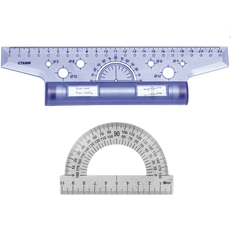 Рейсшина 22см Стамм + ПОДАРОК транспортир МЕТАЛЛИЧЕСКИЙ  #1