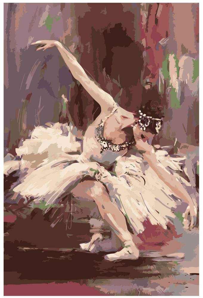 Картина по номерам, 40 x 60, RIVO-Z-MVPRS18x4060, Балерина, "Живопись по номерам", набор для раскрашивания, #1
