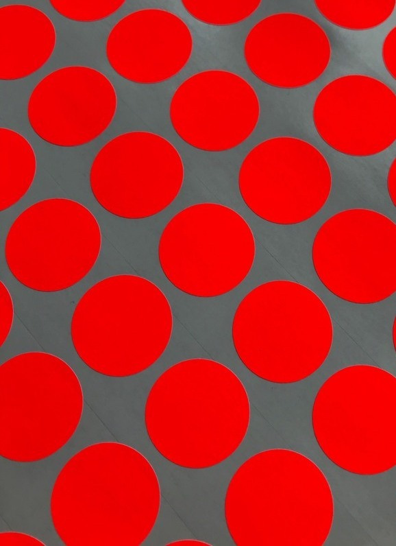 Наклейка круглая бумажная, цвет сочный грейпфрут, диаметр 30 мм, "Фурнитура и Упаковка", 10 шт  #1