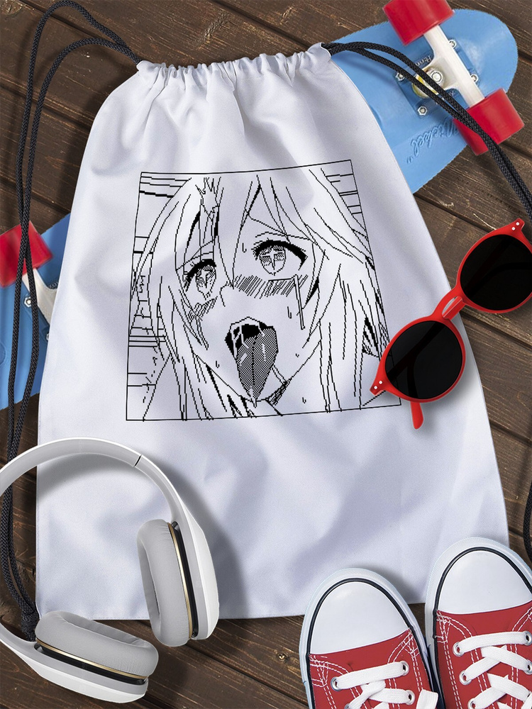 Мешок для сменной обуви ахегао (ahegao, манга, аниме, лицо девушки,девушка) - 4653 - купить с доставкой по выгодным ценам в интернет-магазинеOZON (279744872)
