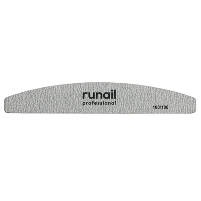 ruNail, Пилка для искусственных ногтей Premium, серая, полукруглая, 100/100  #1