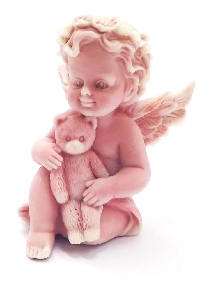 Статуэтка Ангел с игрушкой 6,5 мраморная крошка #1