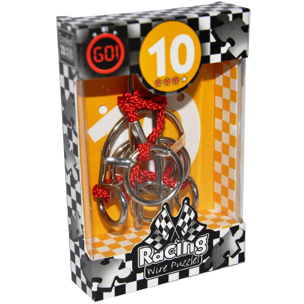 Эврика 10*** Hanayama, мини-головоломка / Оригинальное название Eureka Racing Wire Puzzles 10, для опытных, #1