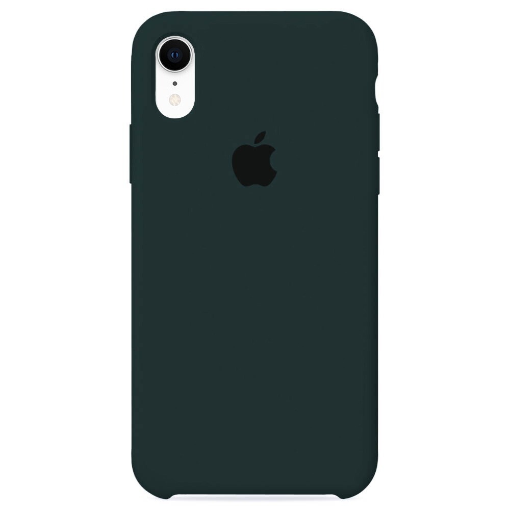 Силиконовый чехол для смартфона Silicone Case на iPhone Xr / Айфон Xr с логотипом, темно-зеленый  #1