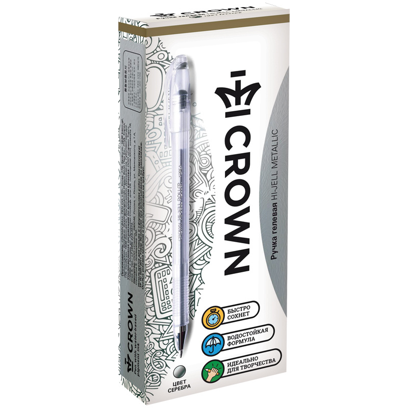 Crown Набор ручек Гелевая, толщина линии: 0.5 мм, цвет: Серебристый, 12 шт.  #1