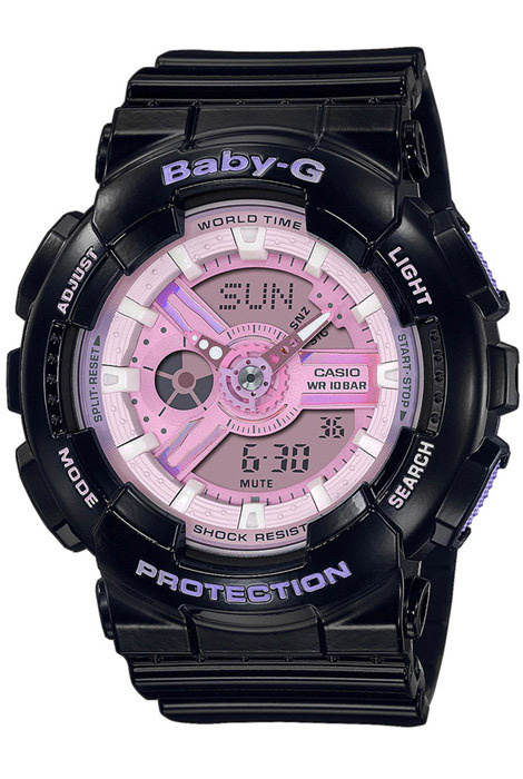 Противоударные женские наручные часы Casio Baby-G BA-110PL-1A с таймером и секундомером  #1